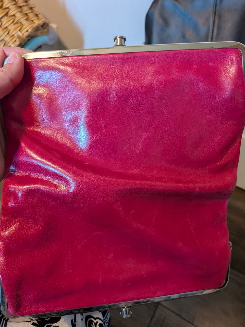 HOBO Hot Pink Kiss-Lock Clutch - Picture 6 of 13